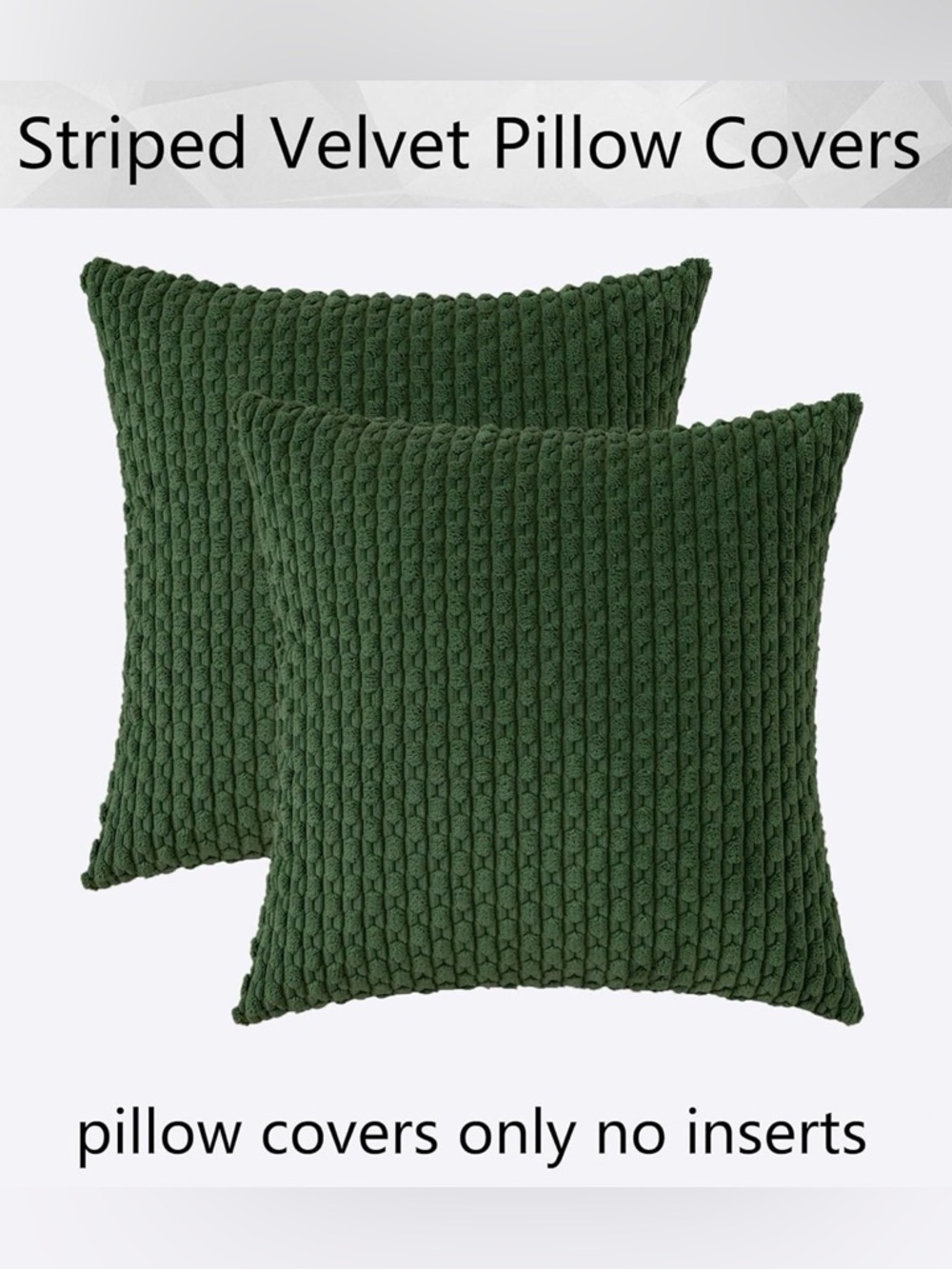 Kevin Textile Corduroy Soft Decorative Square Throw Pillow Covers 20x20 inch